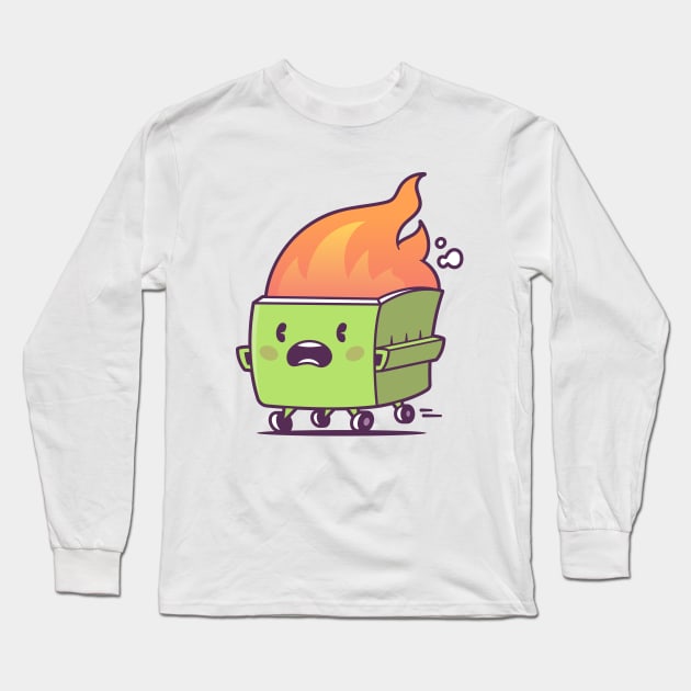 Dumpster Fire Long Sleeve T-Shirt by zoljo